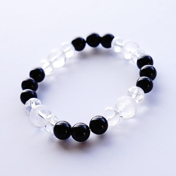 天然石 ブレスレット 四神水晶 モリオン黒水晶 魔除け お守り石 浄化