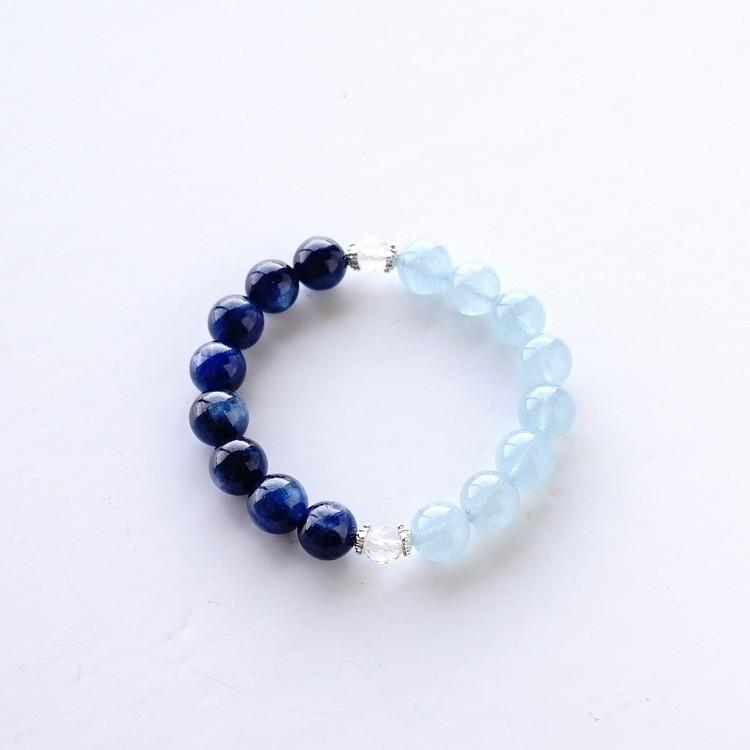 天然石ブレスレット 14kgf オパール アクアカイヤナイト ブルージェード 天然石ブレスレット 14kgf オパール アクアカイヤナイト ブルー
