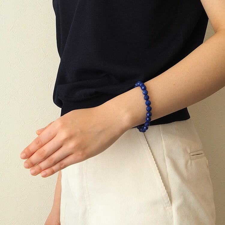 天然石 ブレスレット 高品質 ラピスラズリ 多面カット 8mm ネイビー 紺色 幸運 お守り キラキラ メンズ レディース おしゃれ ギフト パワーストーン プレゼントの画像