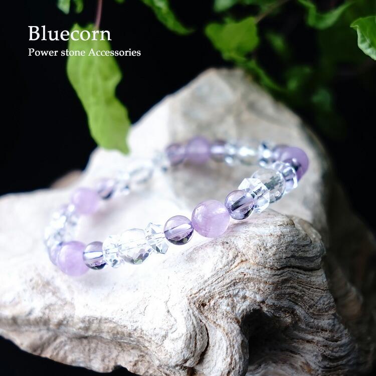 天然石 ブレスレット クンツァイト ヒマラヤ水晶 ラベンダーアメジスト