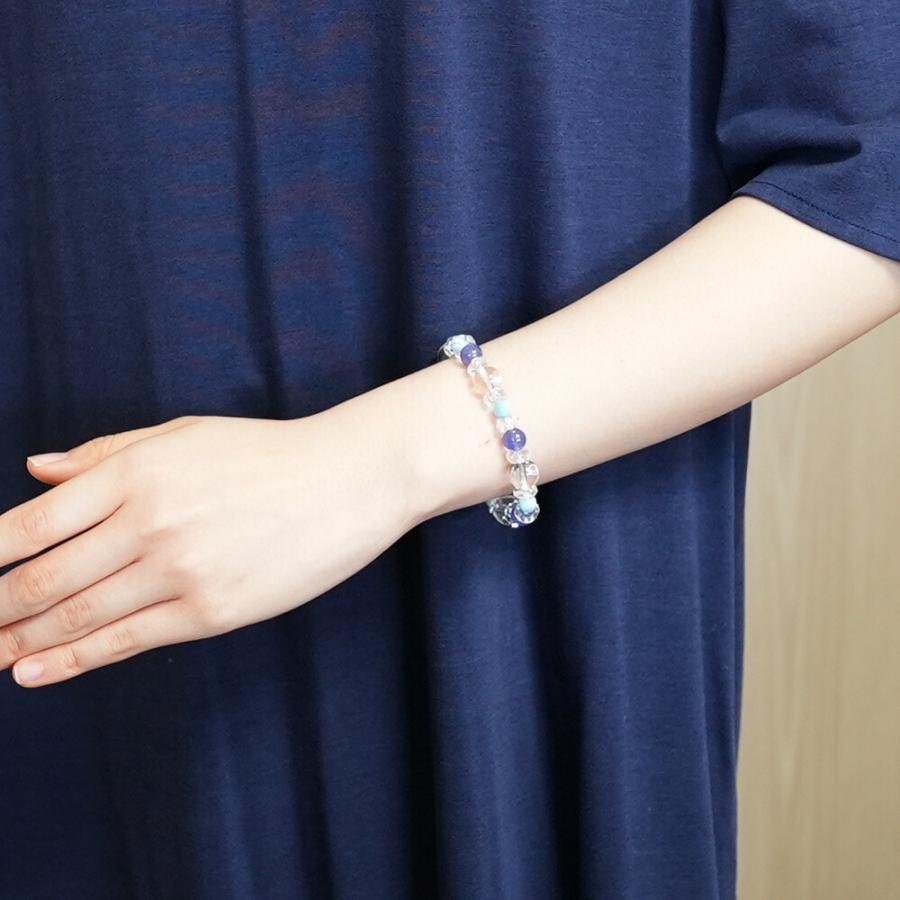 天然石 ブレスレット 高品質 ラリマー タンザナイト ヒマラヤ水晶 大粒 贅沢ブレスレット 癒し ブルー メンズ レディース パワーストーン ギフト プレゼントの画像