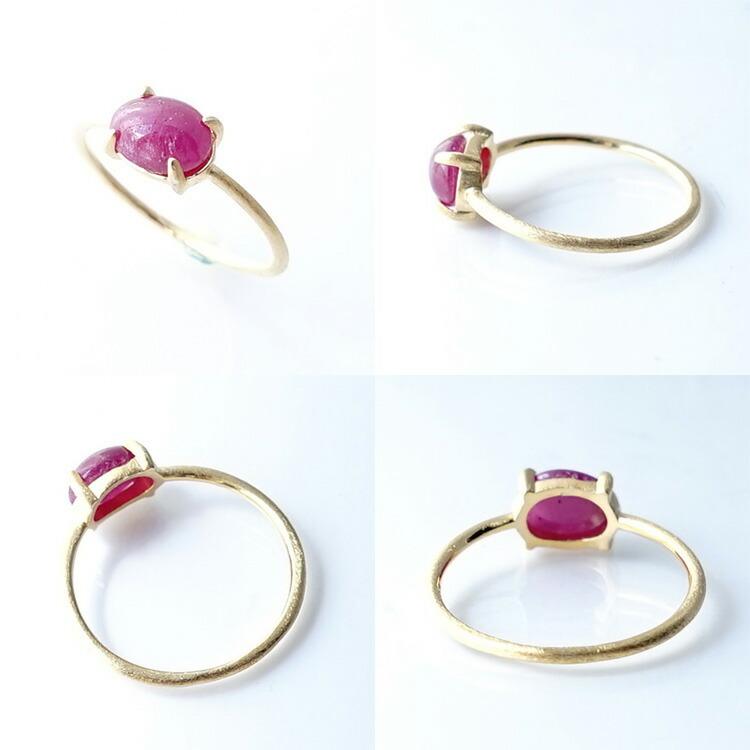 天然石 リング 指輪 ルビー SV925 18KGP仕上げ お守り石 自信 ピンク