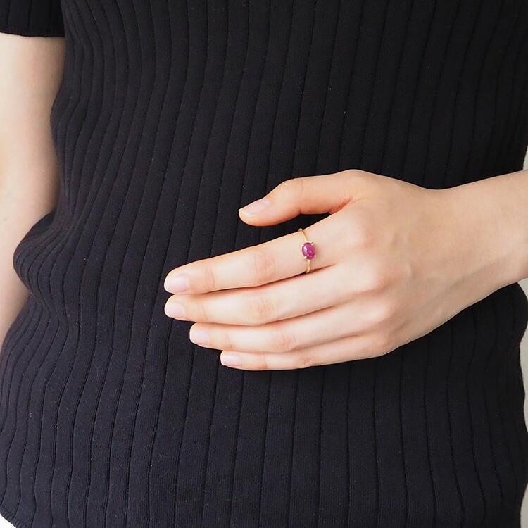 天然石 リング 指輪 ルビー SV925 18KGP仕上げ お守り石 自信 ピンク