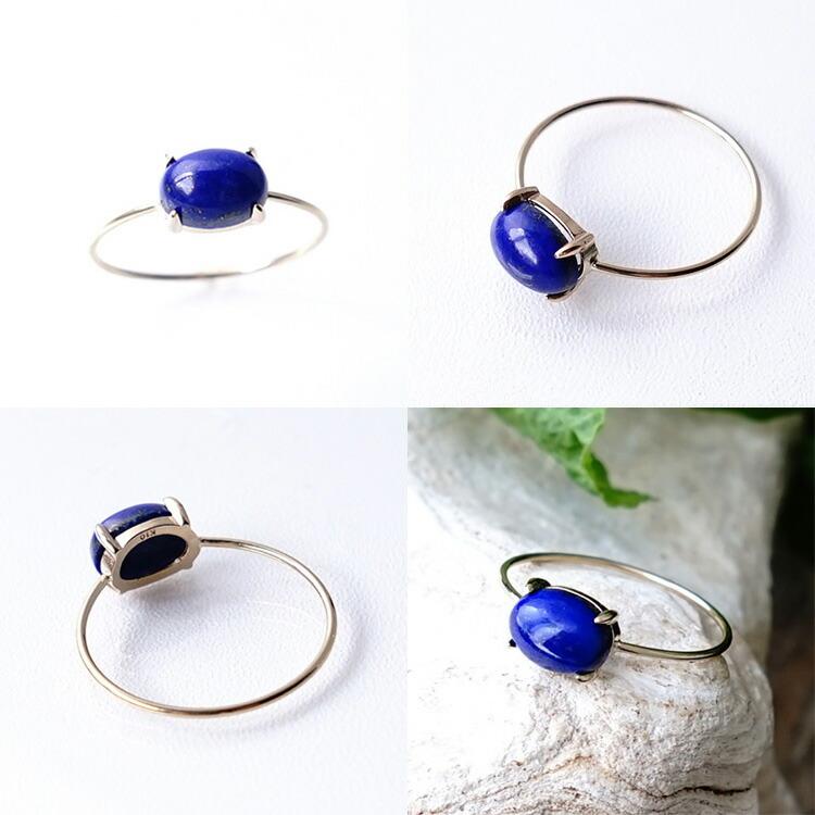 天然石 リング 指輪 ラピスラズリ K10 10金 幸運 お守り石 ネイビー