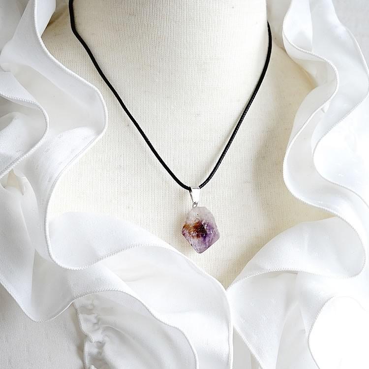 訳あり お買い得 天然石 ペンダント アメジスト 原石 癒し パープル 紫