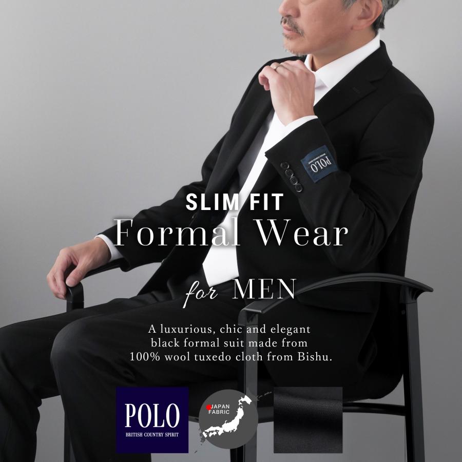 POLO BCS（ポロ・ビーシーエス） 礼服 メンズ 喪服 スリム ウール 