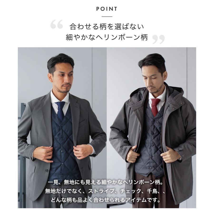 AWC ダウンベスト メンズ ビジネス スーツベスト Vネック ダウンジレ