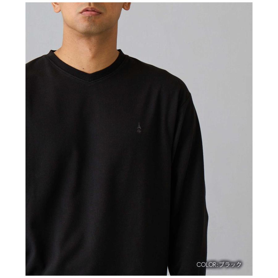 ELLE PLANETE（エルプラネット） 長袖Tシャツ メンズ Vネック ダブル