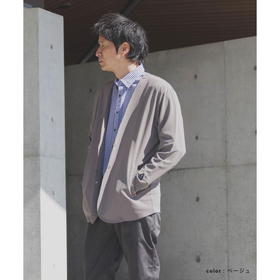 新品　AFFINITE&BELL /アフィニテ&ベル ノーカラージャケット ELLE PLANETE カーディガン メンズ 春 ノーカラージャケット 40