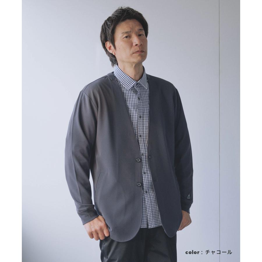 新品　AFFINITE&BELL /アフィニテ&ベル ノーカラージャケット ELLE PLANETE カーディガン メンズ 春 ノーカラージャケット 40