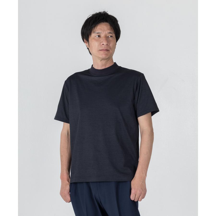 Tシャツ メンズ 半袖 ジャケT モックネック 吸水速乾 接触冷感 メッシュ ジャケット専用 セットアップ 白 紺 グレー AWC 30代 40代｜blue-frost｜14