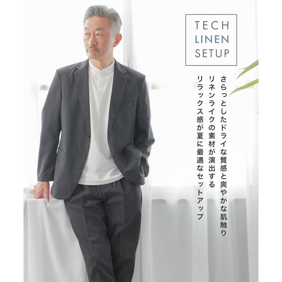 【未使用に近い】シップス　セットアップ　スーツ　洗濯可能　リネン　現行　L 美品 シップス リネン混ノーカラーショートジャケット バックスリット