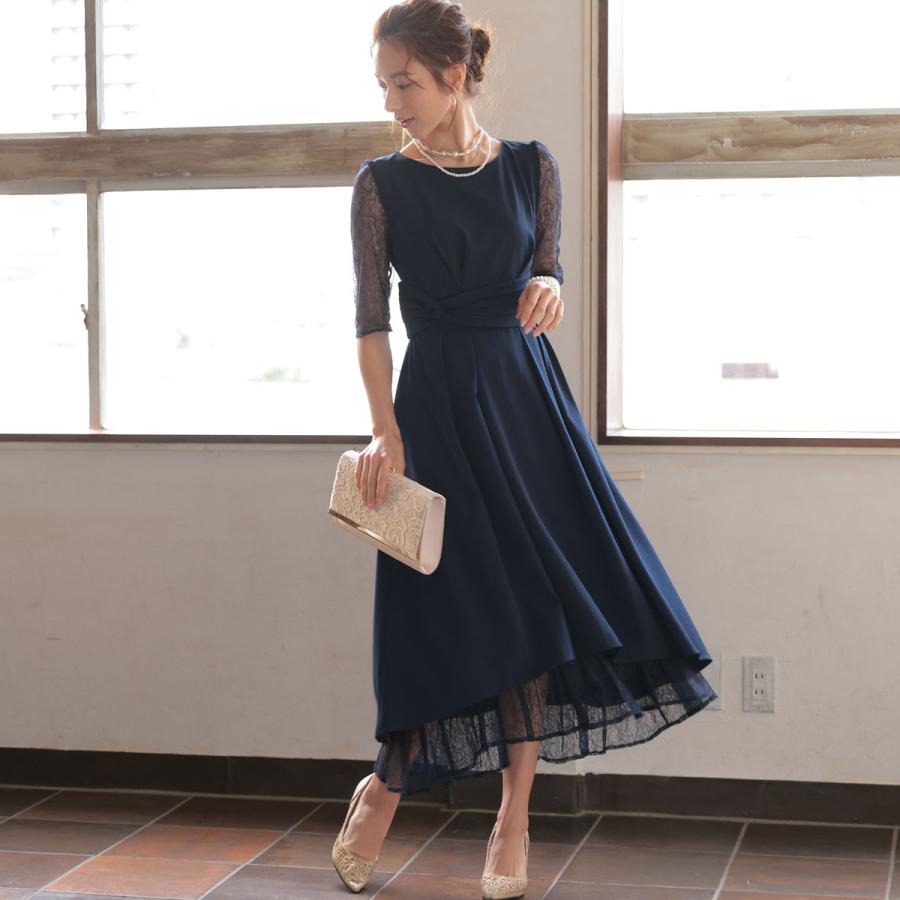 パーティードレス 結婚式 服装 20代 女性 お呼ばれドレス ワンピース ドレス 30代 袖あり 即日配送 秋 春 夏 体型カバー ロングドレスの画像