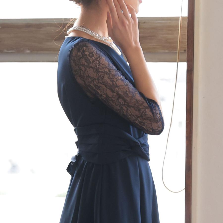 パーティードレス 結婚式 服装 20代 女性 お呼ばれドレス ワンピース ドレス 30代 袖あり 即日配送 秋 春 夏 体型カバー ロングドレスの画像