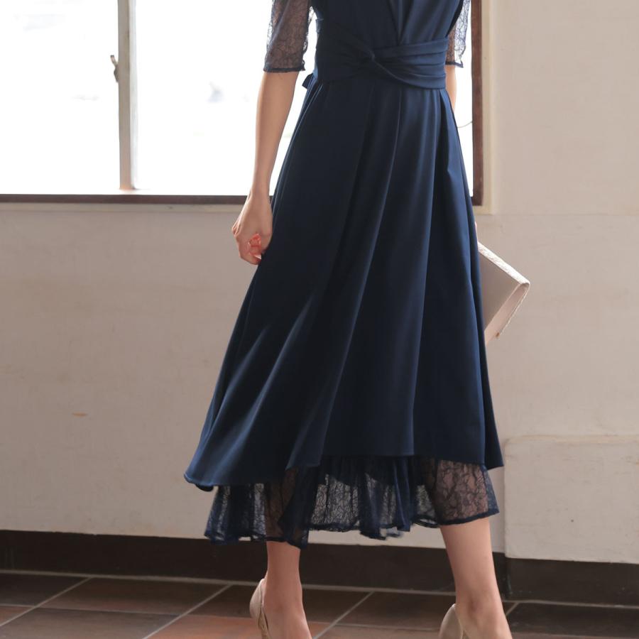 パーティードレス 結婚式 服装 20代 女性 お呼ばれドレス ワンピース ドレス 30代 袖あり 即日配送 秋 春 夏 体型カバー ロングドレスの画像