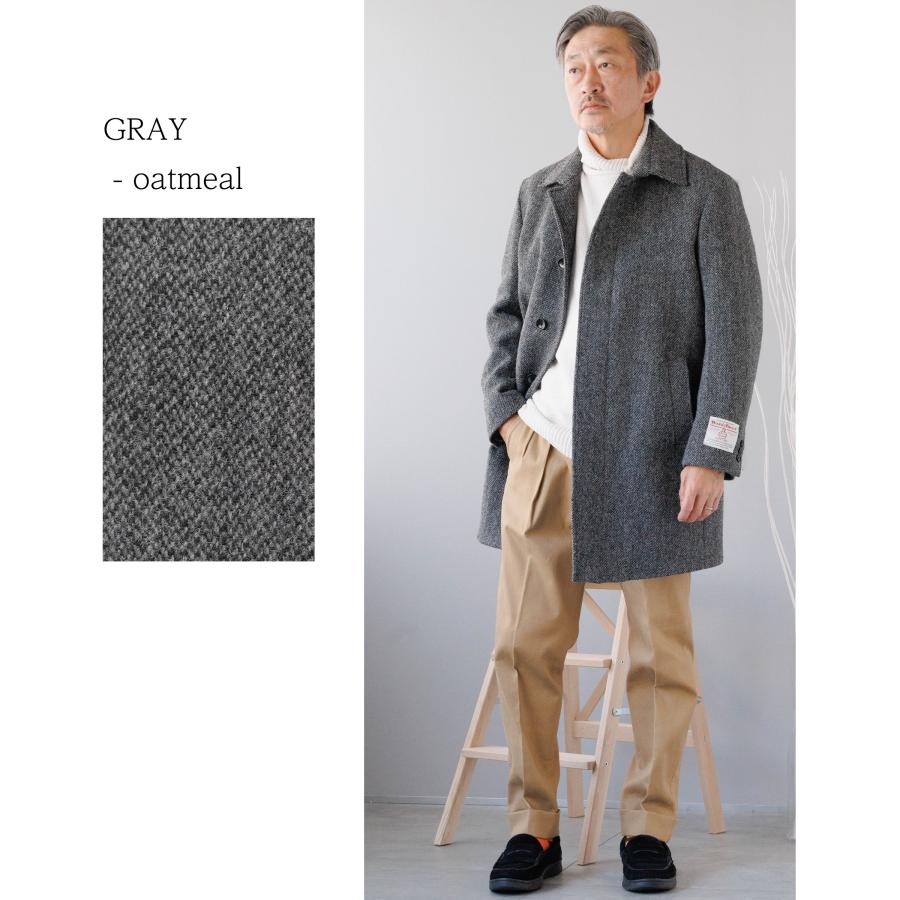 HARRIS TWEED ハリスツイード コート メンズ ステンカラー HARRIS TWEED ハリスツイード コート メンズ ステンカラー