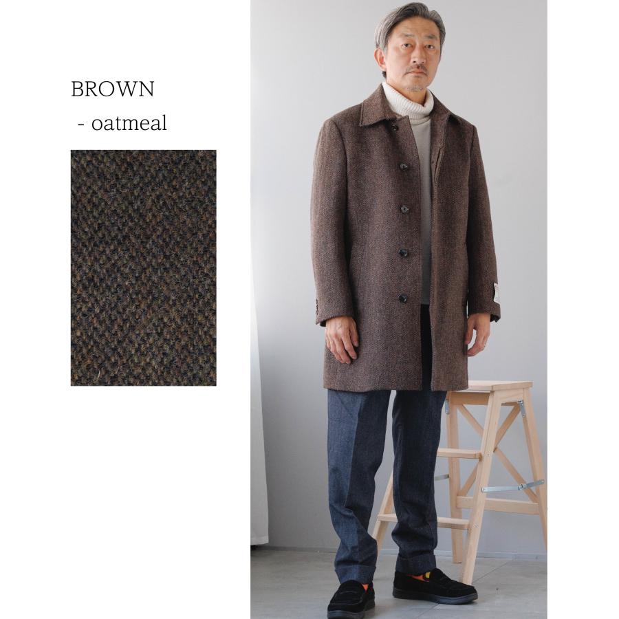 HARRIS TWEED ハリスツイード コート メンズ ステンカラー HARRIS TWEED ハリスツイード コート メンズ ステンカラー