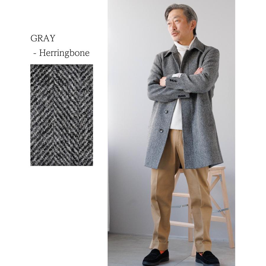 HARRIS TWEED ハリスツイード コート メンズ ステンカラー HARRIS TWEED ハリスツイード コート メンズ ステンカラー