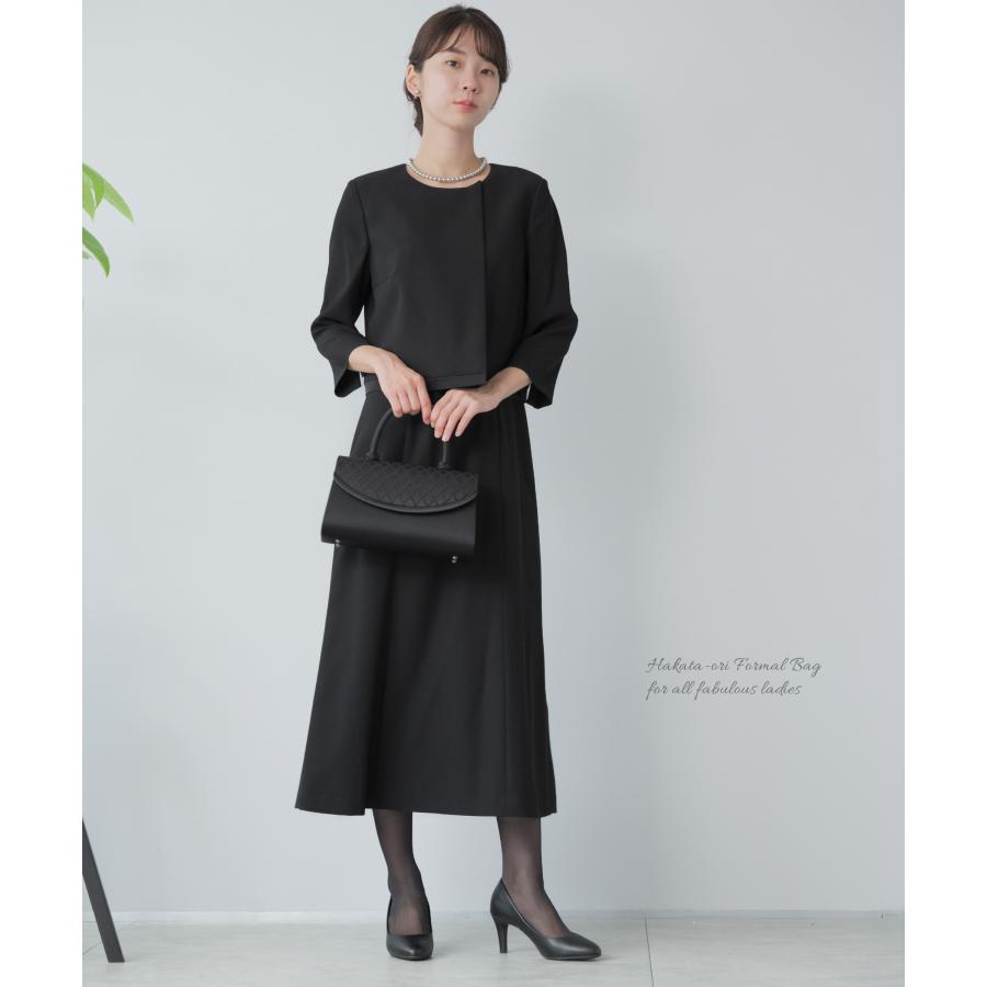 フォーマルバッグ レディース 黒 日本製 国産 博多織 撥水 防汚 葬儀 冠婚葬祭 葬式 喪服バッグ 葬儀用バッグ 喪服用バッグ ブラック 和装 ベーシック 50代_2