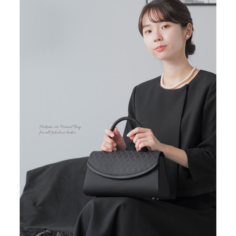 フォーマルバッグ レディース 黒 日本製 国産 博多織 撥水 防汚 葬儀 冠婚葬祭 葬式 喪服バッグ 葬儀用バッグ 喪服用バッグ ブラック 和装 ベーシック 50代_3