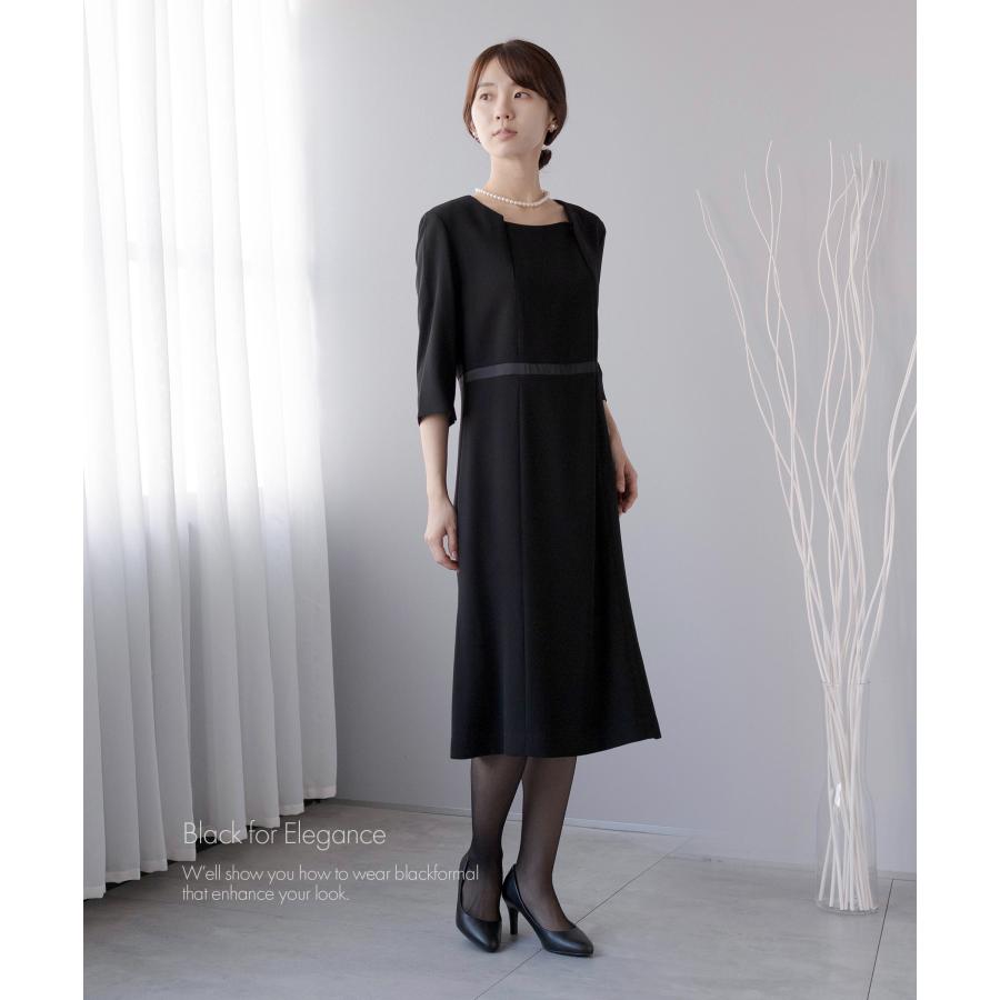 夏生地使用 大人の女性のための サマー ブラックフォーマル 前開き