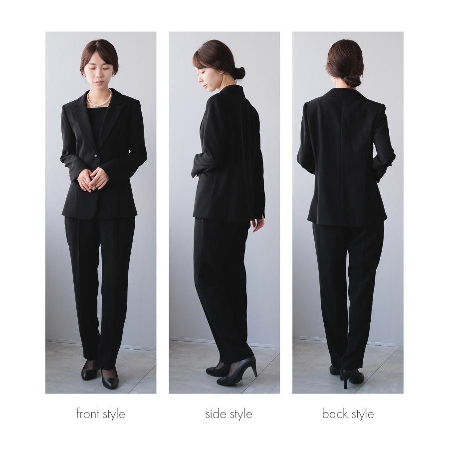 喪服 パンツスーツ レディース 洗える ブラックフォーマル 礼服 60代