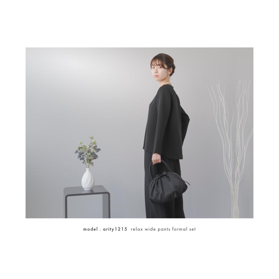礼服 レディース パンツスーツ 喪服 ロング ワイドパンツ ブラックフォーマル 洗える ウォッシャブル ストレッチ ブラウス ２点セット 葬儀 20代 30代 40代の画像