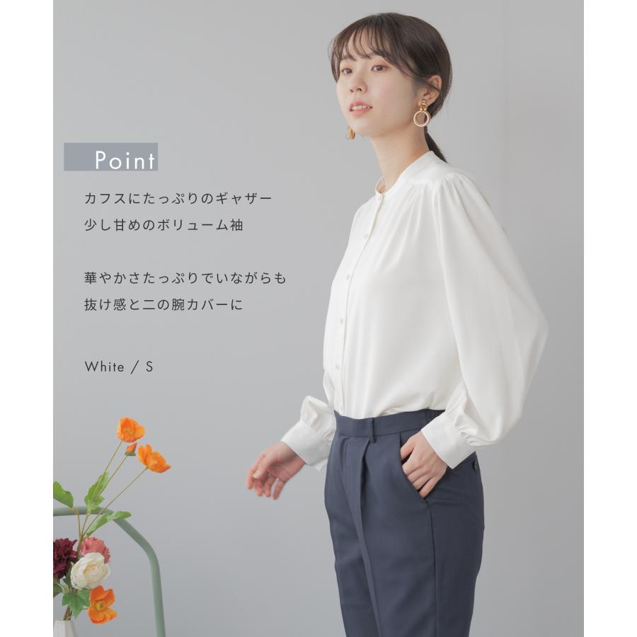 Festinalente ブラウス レディース 長袖 ボタン 前開き バンド