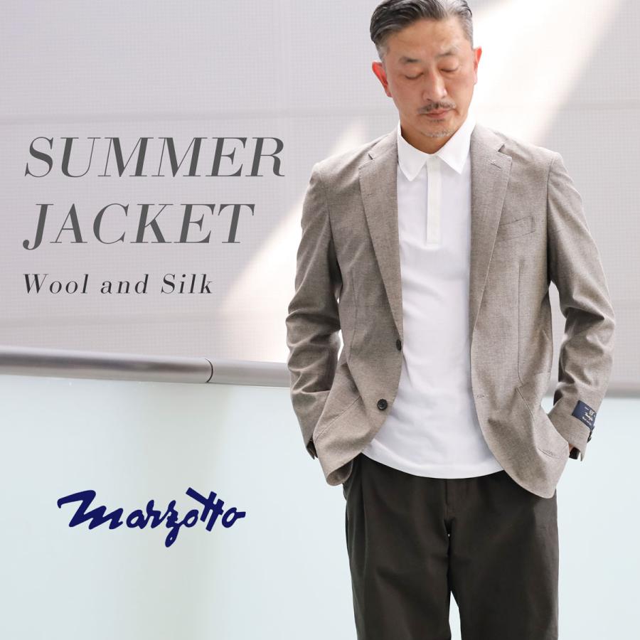 サマージャケット メンズ ビジネス ウール シルク マルゾット marzotto