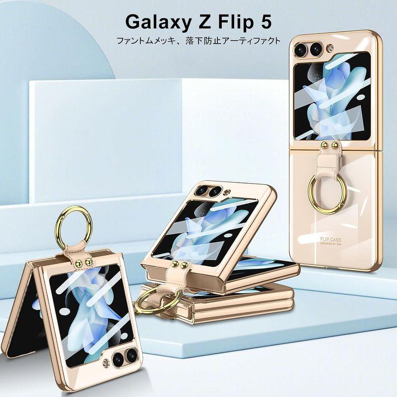 FODDOM Galaxy Z Flip5ケース Flip5リングケース ギャラクシー ゼットフリップ5カバー リング付き 純正 メッキ P｜blue-lagoon925｜07