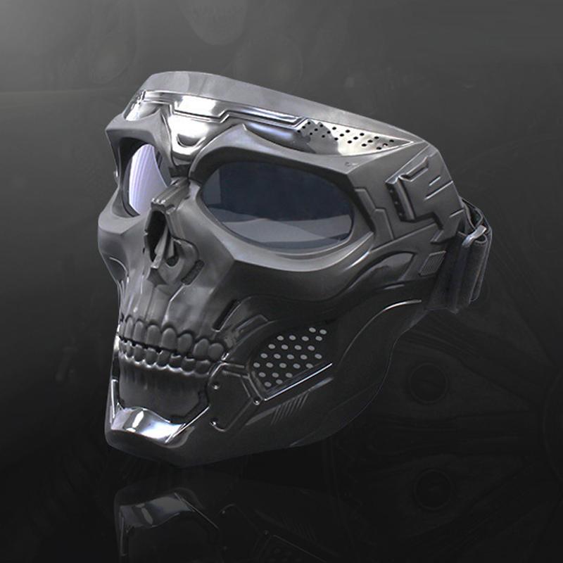 スカルフェイスガード フェイスマスク サバゲー スカルマスク ゴーグル 髑髏 防弾 ミリタリー ハロウィン オフロード 仮装 | 