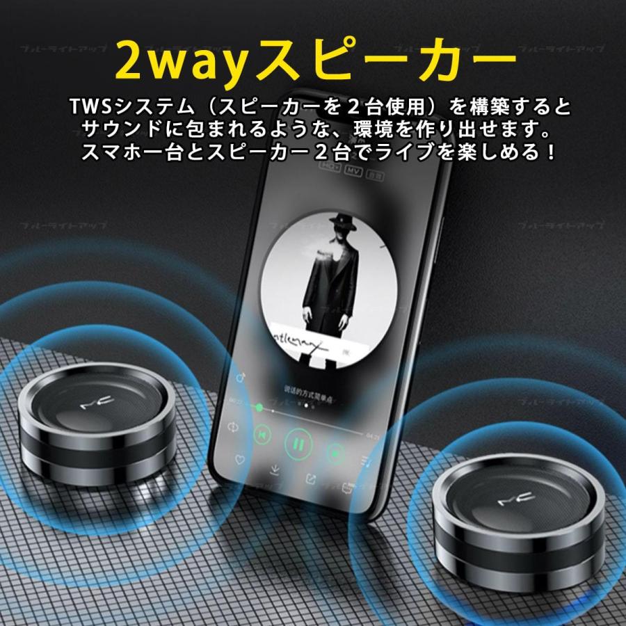 Bluetooth スピーカー スマホ対応 ポータブル 小型 ワイヤレス Bluetooth5.0 高音質 ブルートゥース 大音量 重低音  スマホスピーカー 丸型 3D : ブルーライトアップ - 通販 - Yahoo!ショッピング