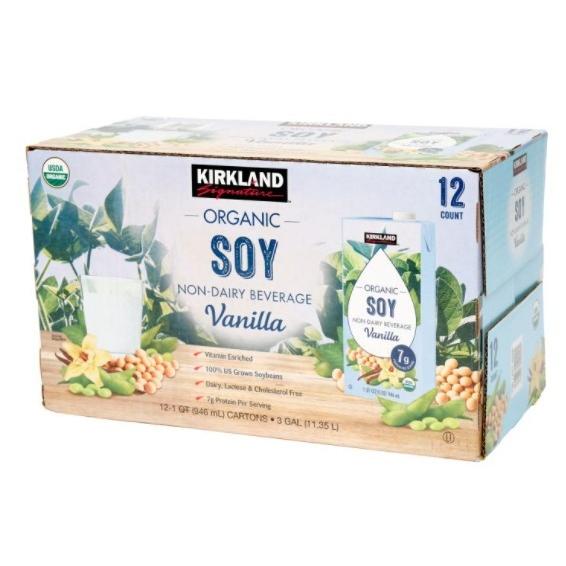 カークランドシグネチャー オーガニック 有機調整豆乳 バニラ味 946ml X 12パック Soy 有機大豆 豆乳