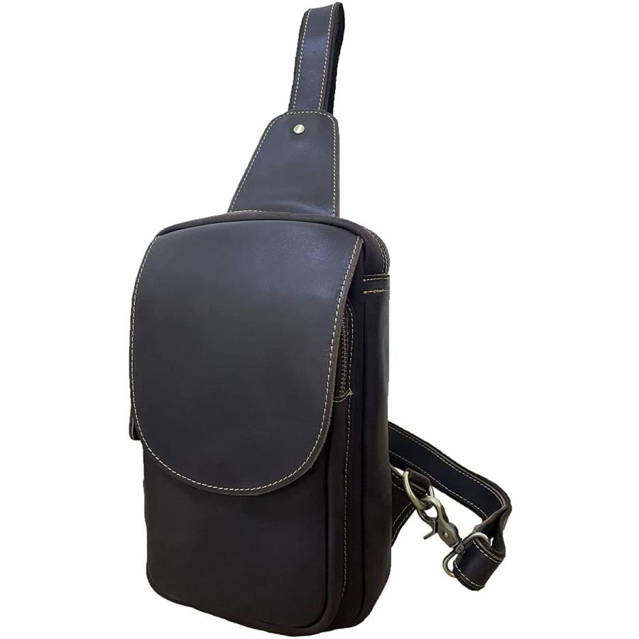 日本通販 Ariga ボディバッグ メンズ 本革 牛革 大容量 人気 ショルダーバッグ 斜めがけバッグ 肩掛け レザー シンプル 通勤 通学 自転車 ダークブラ 超特価品 Www Superavila Com