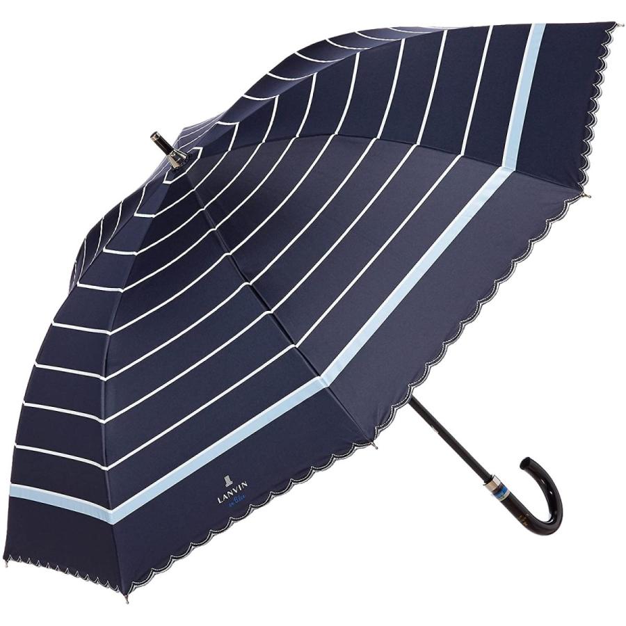 品質満点 ブルー] [ランバン 長傘 日傘 スカラ刺繍 ボーダーリボン ブルー) オン blue(ランバン en LANVIN MOONBAT(ムーンバット) 日傘