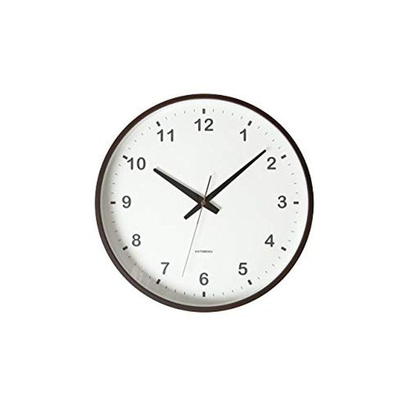 KATOMOKU plywood wall clock ブラウン スイープ（連続秒針） km-35L φ304mm (電波時計)