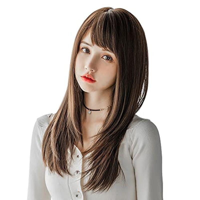 ウィッグ ロング フルウィッグ ストレート Wig レディース かつら 自然 耐熱 セミロング 斜め前髪 レイヤー 小顔効果 人気 蜂蜜色 ブルーライトストア 通販 Yahoo ショッピング