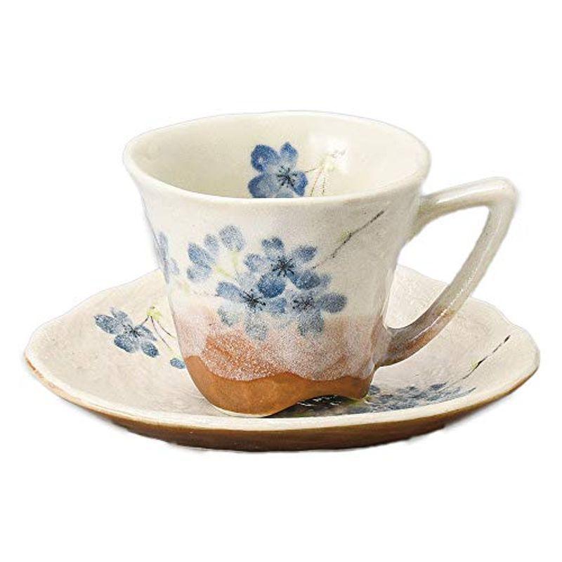 美濃焼 カップ ソーサー 業務用 日本製 14 15 2 3 しろやま桜 青 コーヒー受皿 送料無料 即納