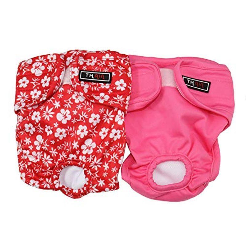 Thain 犬 おむつカバー 犬オムツ 犬用サニタリーパンツ 布 女の子用 雌犬 洗える