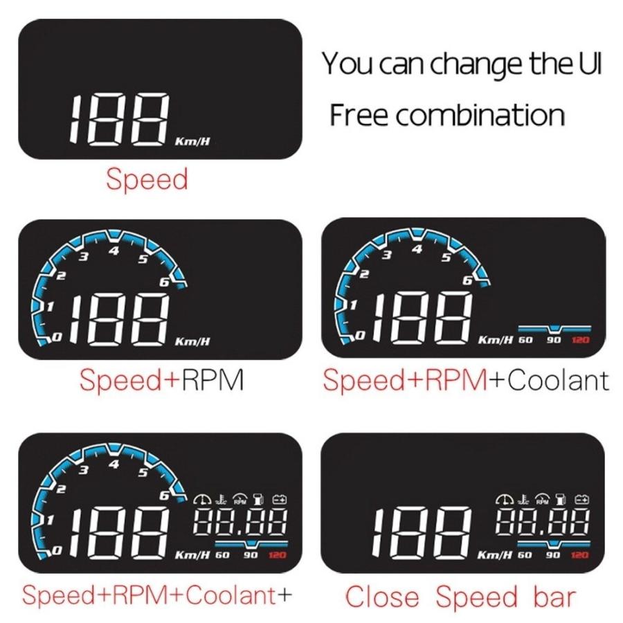 最高 Hud ヘッドアップディスプレイ プロジェクター 速度超過警告 With Obd Cable Rmb Com Ar