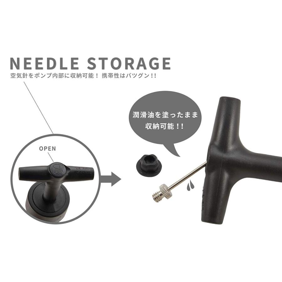 ARCH-LOOP] バスケット ボール 空気入れ ハンドポンプ 黒 : Blue