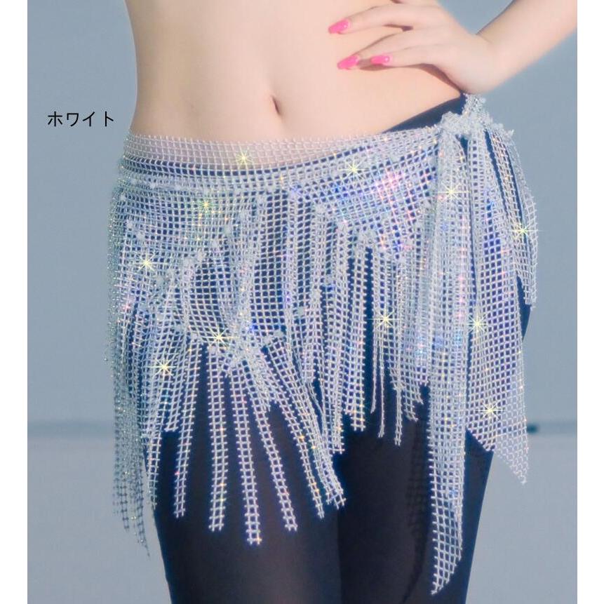 ベリーダンス ヒップスカーフ ビーズ付き キラキラ ラップスカーフ