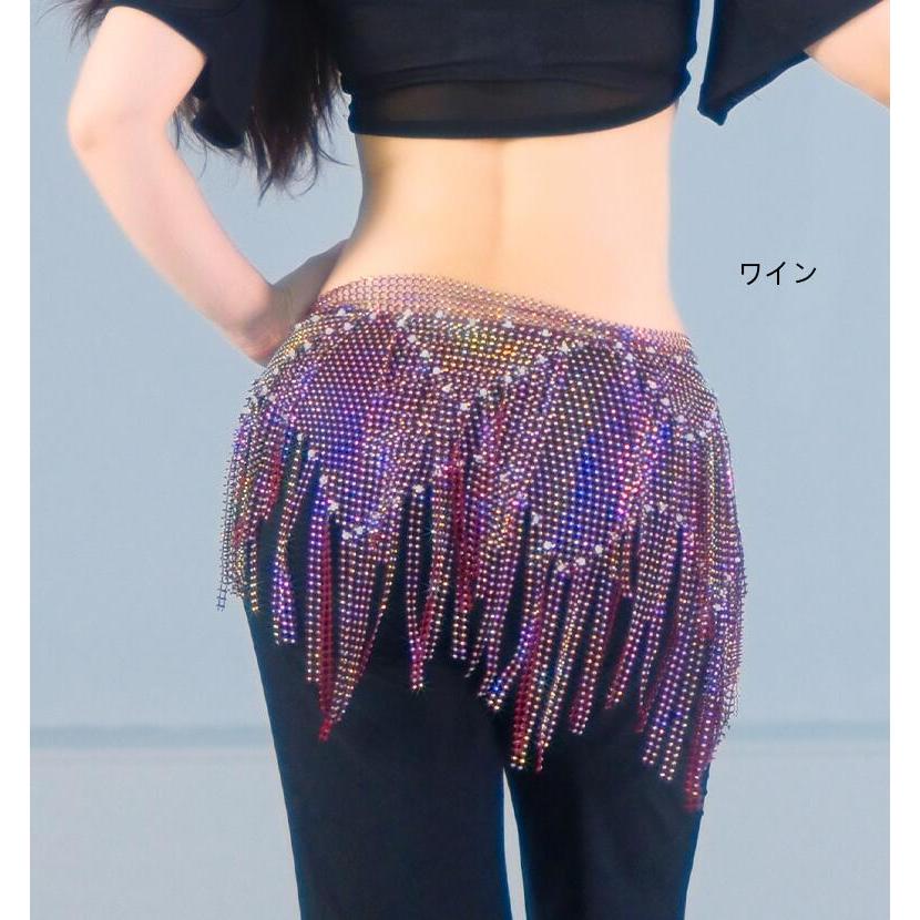 ベリーダンス ヒップスカーフ ビーズ付き キラキラ ラップスカーフ