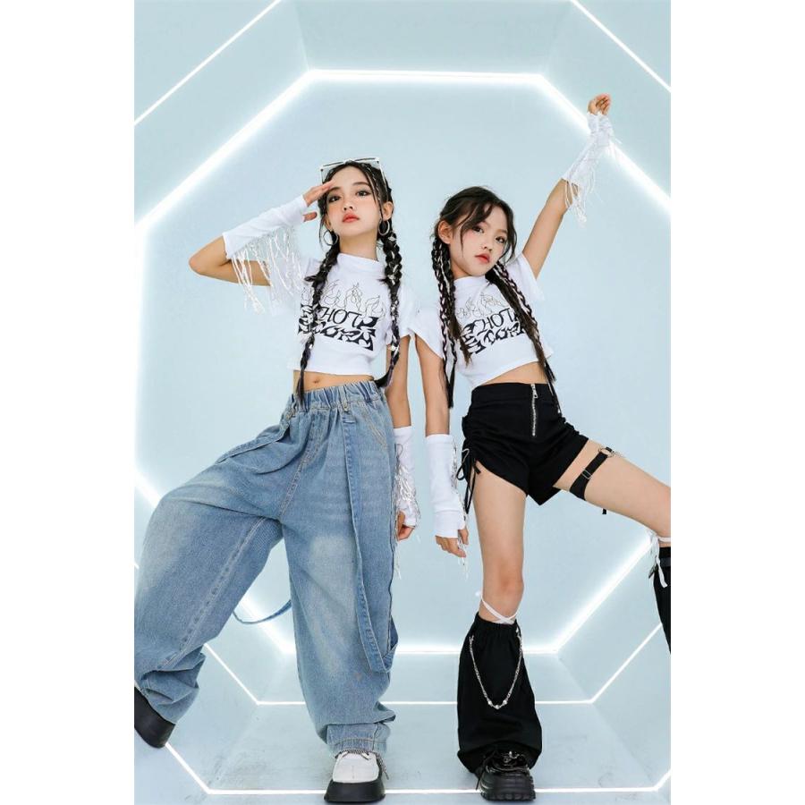 ガールズ ショーツ パンツ アイドル風 k-pop 団体服 発表会 トップス