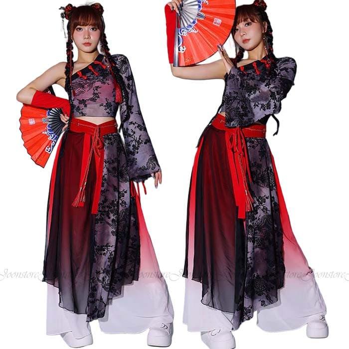 チャイナ風 DS演出服 ダンス衣装 大人 セットアップ レディース ヒップ