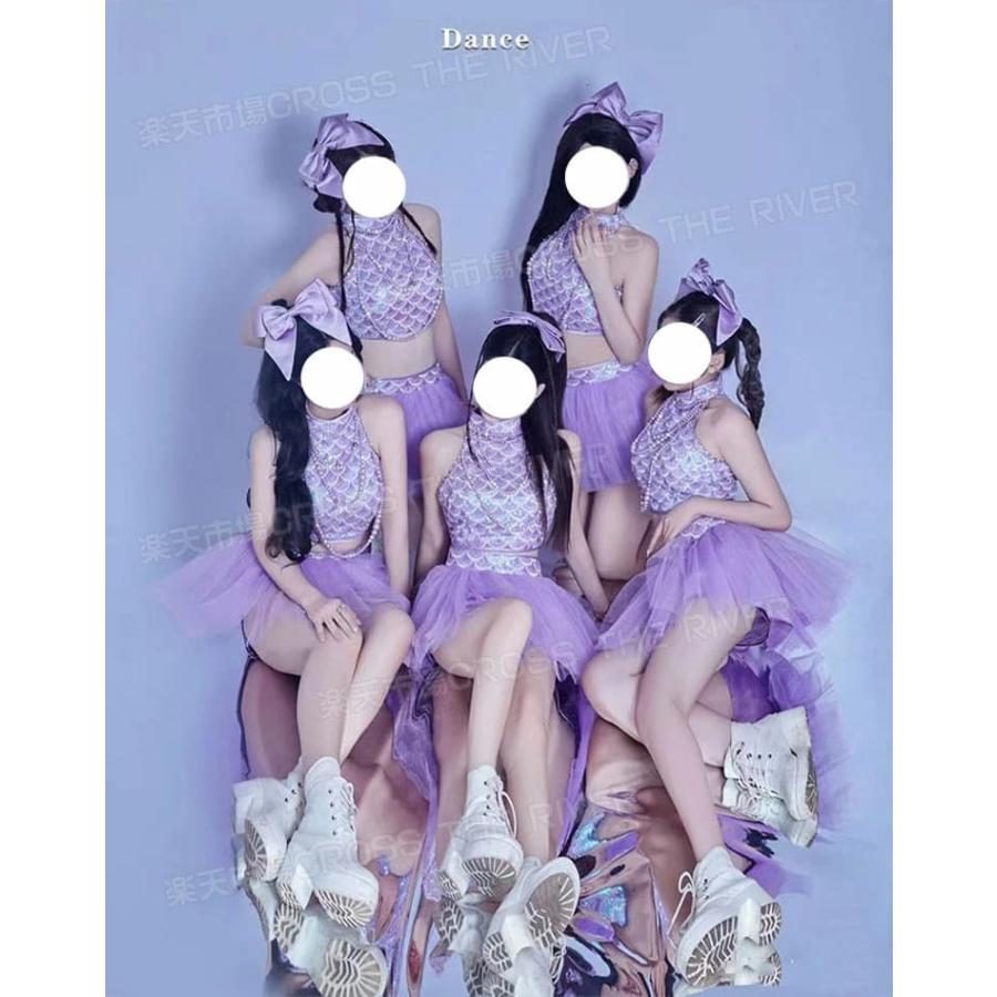 アイドル衣装 紫 アイドルセット 500円OFF☆ 韓国 アイドル 衣装 パープル kpop ダンス衣装 スパコール