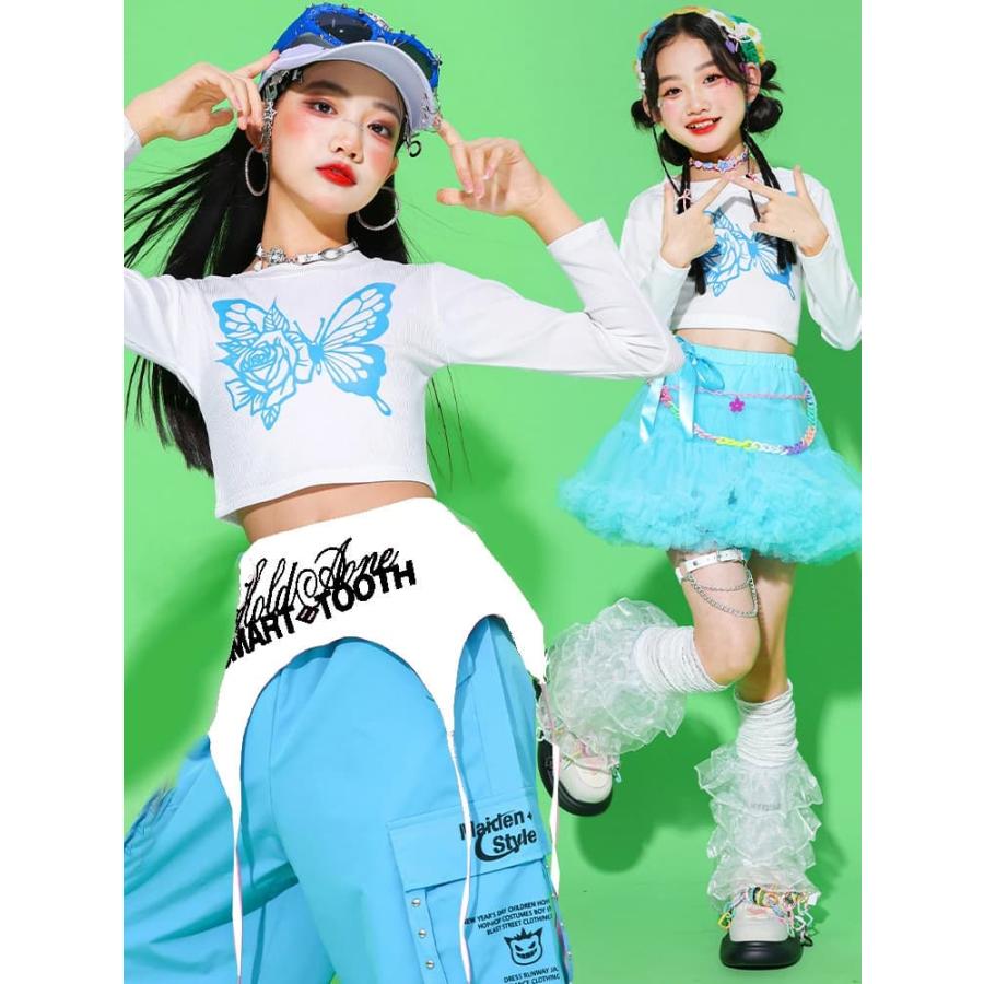 ブルー キッズ 水色 チュールスカート カーゴパンツ スカート 女の子
