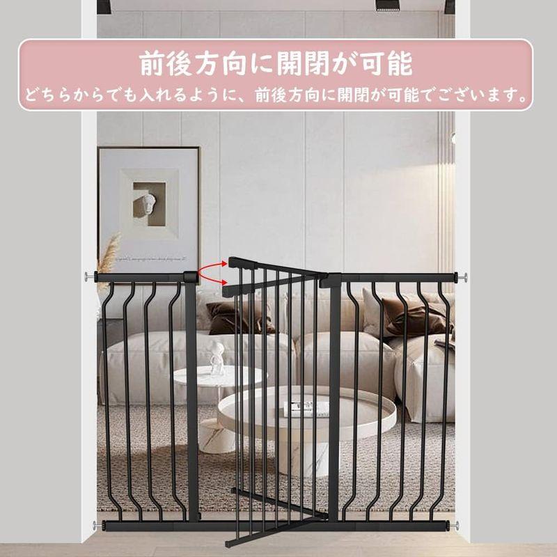 Seogva ベビーゲート ハイタイプ 高さ103cm 拡張フレーム付き 自動ロック 高さ100cm以上つっぱり式 穴開け不要 前後90度開 高さ103cm ベビーゲート ハイタイプ 拡張フレーム付き 自動ロック 高さ100cm以上つっぱり式 穴開け不要 前後90度開