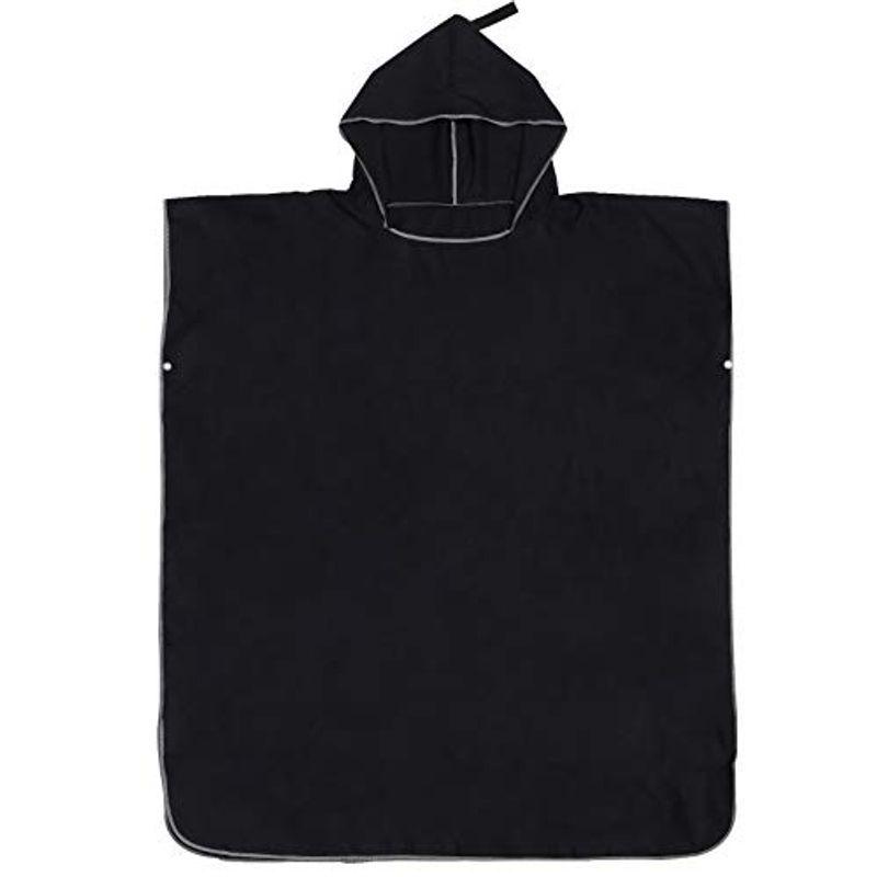 Taro Works お着替えポンチョ タオル サーフィン ビーチ 速乾 吸水 防寒 フリーサイズ ブラック 最新エルメス