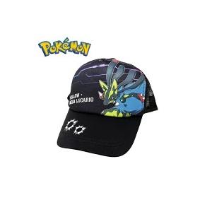 TM ポケモン メッシュ キャップ ブラック 黄色い メガルカリオ 53